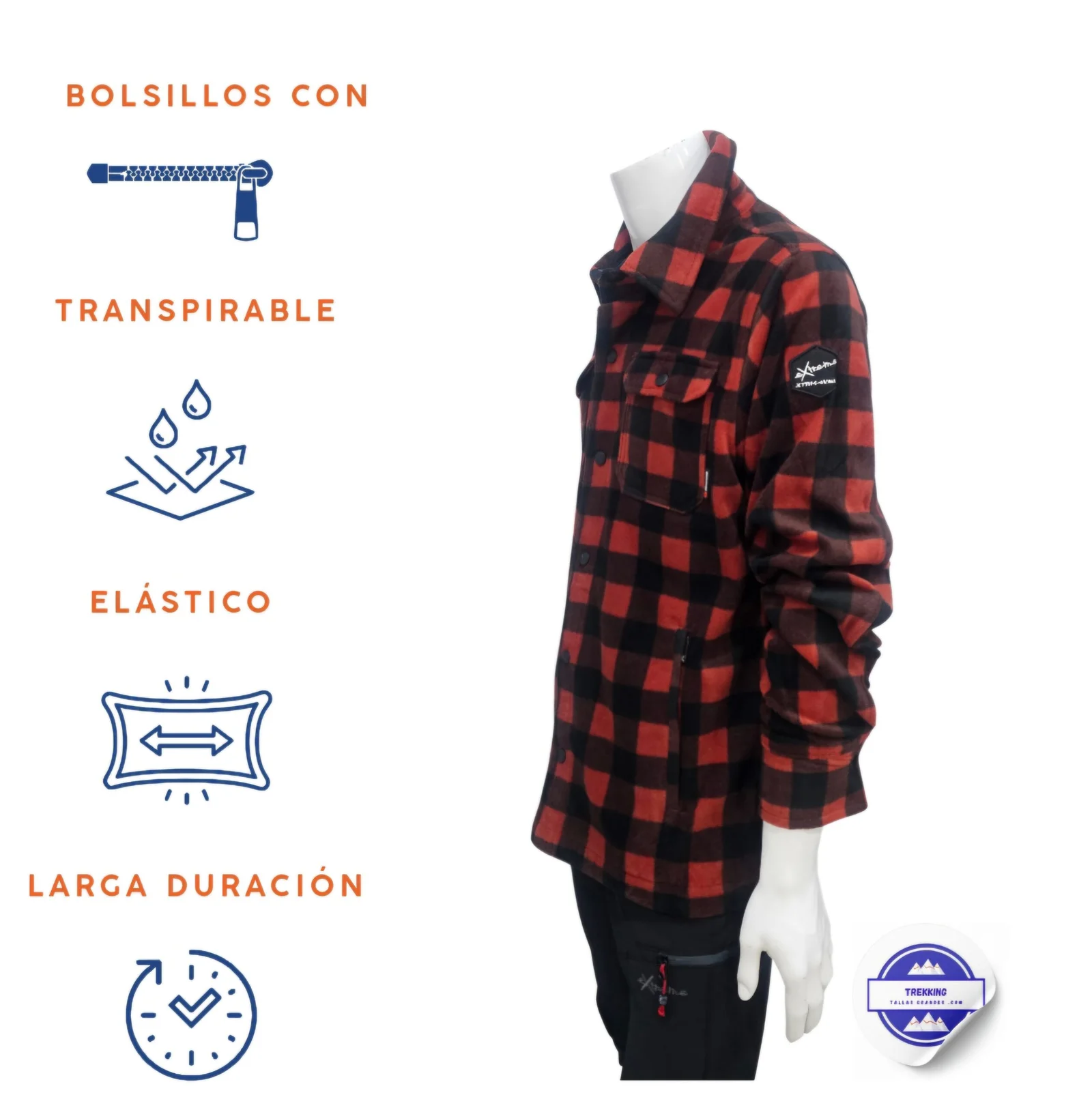 Camisa Polar de Cuadros eXtreme para Hombre - Imagen 9
