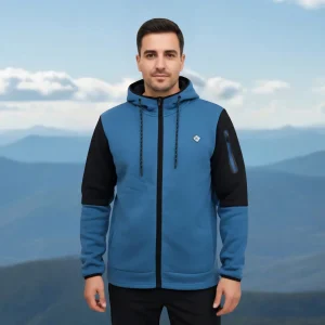 Sudadera con capucha y cremallera hombre tallas grandes S-XXL bicolor