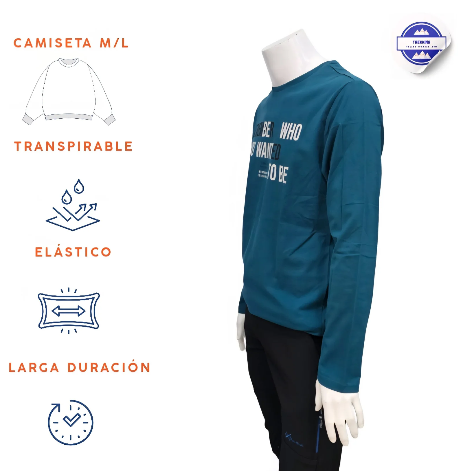 Camiseta manga larga hombre losan serigrafia central remember - Imagen 7