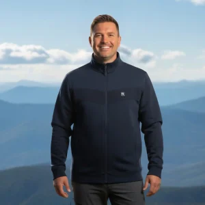 Sudadera con cremallera hombre tallas grandes 3XL-8XL azul marino