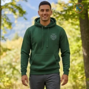 Sudadera con capucha hombre verde botella
